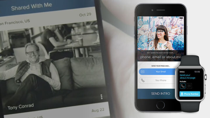 Intro by About.me mobile app interface