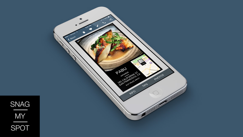 Snag My Spot iOS app interface